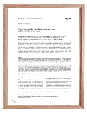 Plasma carotenoids and the risk of ovarian cancer